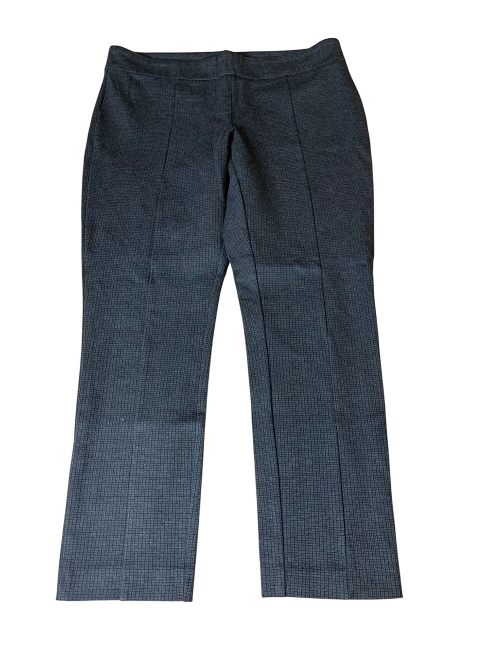 Dalia Women’s Plaid Dress Pants Size 14 Grey Stretch Slim Fit Trousers